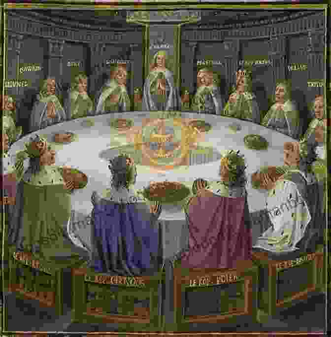 Idylls Of The King Illustrated With A Painting Depicting King Arthur Sitting On His Throne With His Knights Of The Round Table Idylls Of The King (Illustrated)