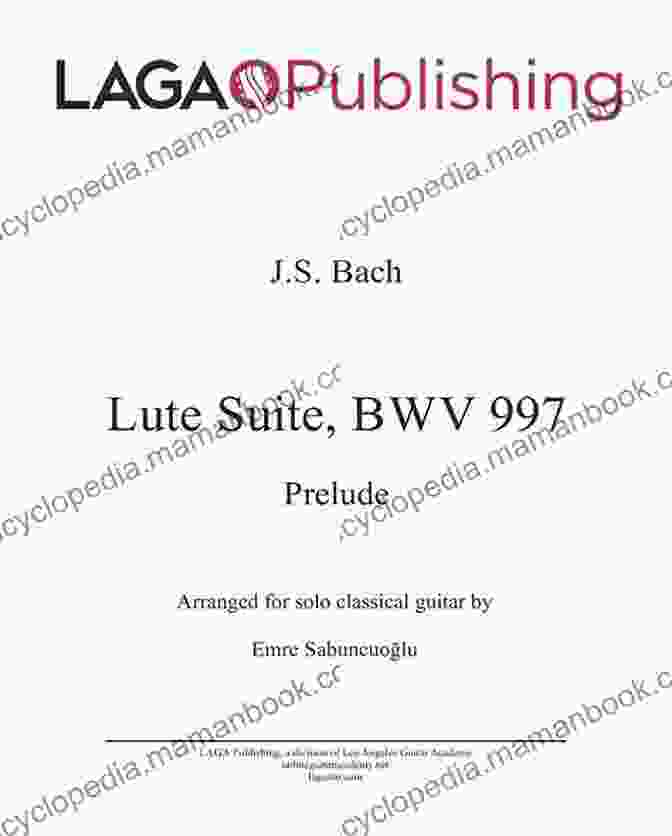 Musical Notation Of Bach's Prelude In D Minor, BWV 997, Arranged For Guitar Duet Selections From Bach S Lute Suites For Guitar Duet